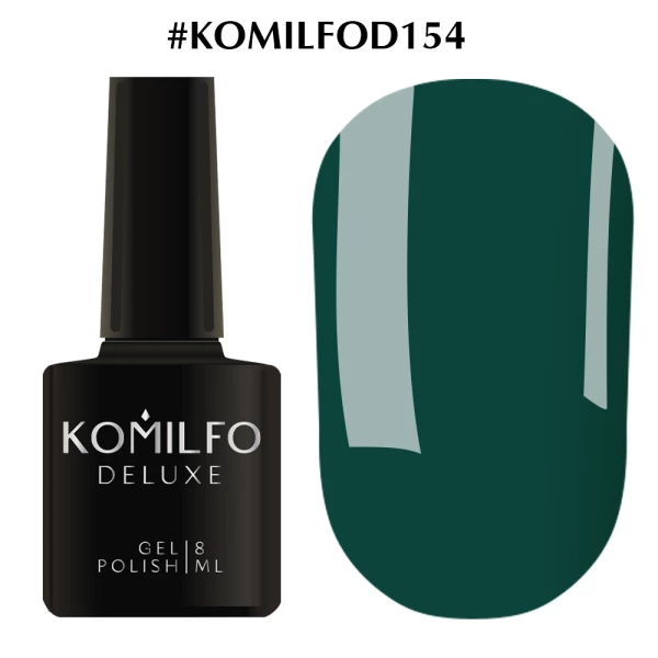 Gel polish Komilfo Deluxe Series No. D154 (dark turquoise-green, enamel), 8 ml