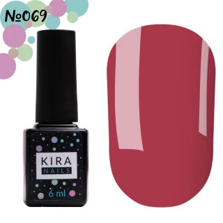 Гель-лак Kira Nails №069 (винно-пурпурний, емаль), 6 мл