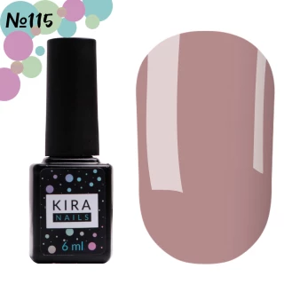 Гель-лак Kira Nails №115 (бузково-бежевий, емаль), 6 мл