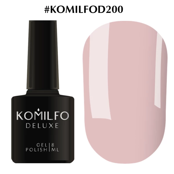 Gel polish Komilfo Deluxe Series No. D200 (dusty pink semi-transparent for a jacket), 8 ml