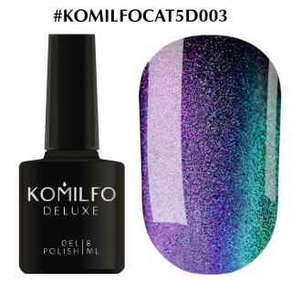 Gel polish Komilfo Cats eye 5D No. 003 (turquoise-violet, magnetic), 8 ml