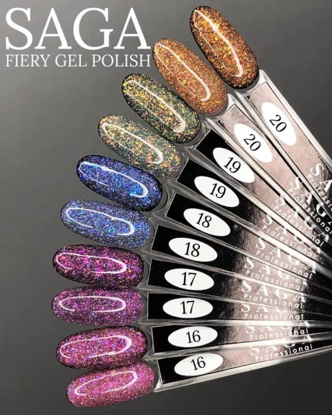 Saga Professional Gel Polish Fiery żel #20 (złoty) 8ml