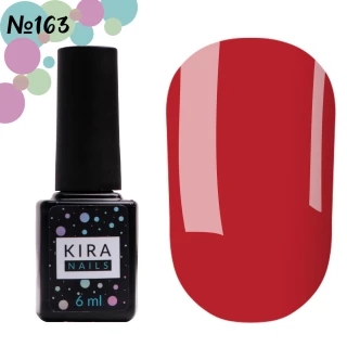 Gel polish Kira Nails No. 163 (red-hot rose, enamel), 6 ml