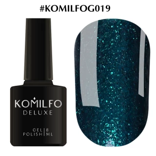 Gel polish Komilfo DeLuxe Series No. G019 (dark emerald with saturated fine glitter), 8 ml