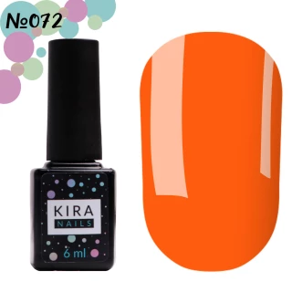 Гель-лак Kira Nails №072 (оранжевый, эмаль), 6 мл