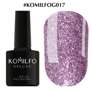 Gel polish Komilfo DeLuxe Series No. G017 (pink-lilac with sparkles), 8 ml