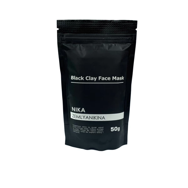 Clay mask black black clay face mask nika zemlyanikina, 50g