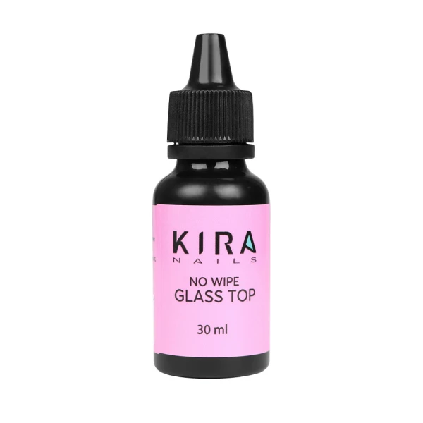 Kira Nails No wipe Top Coat - закріплювач для гель-лаку БЕЗ липкого шару, без пензлика, 30 мл