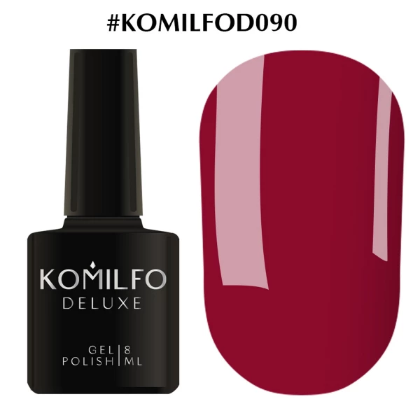 Gel polish Komilfo Deluxe Series No. D090 (berry dark raspberry, enamel), 8 ml