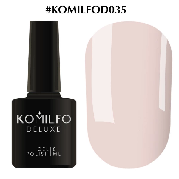 Gel polish Komilfo Deluxe Series No. D035 (light gray, enamel), 8 ml