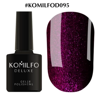 Gel polish Komilfo Deluxe Series No. D095 (purple-burgundy with shimmer), 8 ml