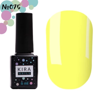 Гель-лак Kira Nails №075 (бледно-желтый, эмаль), 6 мл