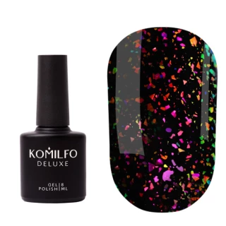 Komilfo No Wipe Chameleon Top - топ без липкого слоя с хлопьями единорог, 8 мл