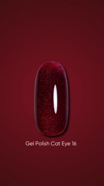 Dark gel polish Cat Eye 16, 6 ml