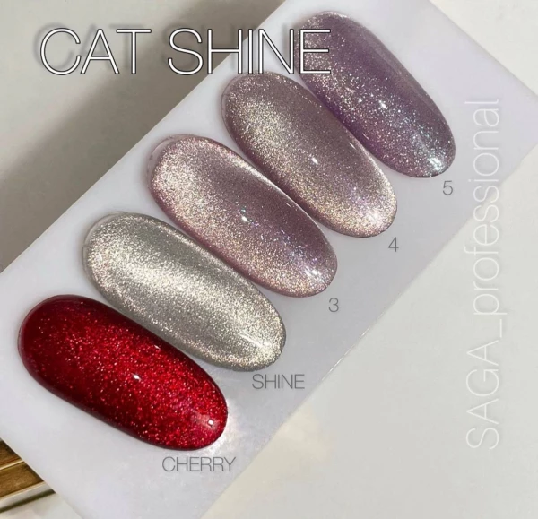 Гель-лак Saga Cat Shine "хрустальная кошка", серебряная, 8 мл