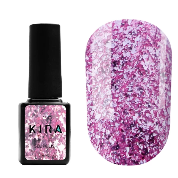 Lakier hybrydowy Kira Nails Shine Bright nr 008 (różowy z drobinkami), 6 ml