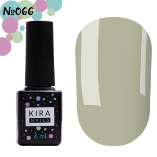 Гель-лак Kira Nails №066 (світло-сірий, емаль), 6 мл