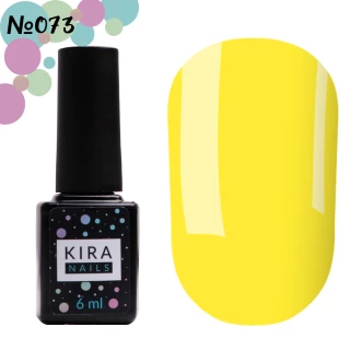 Lakier hybrydowy Kira Nails nr 073 (słoneczna żółć, emalia), 6 ml