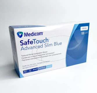 Rękawiczki bezpudrowe niejałowe SafeTouch Advanced Slim Blue niebieskie 3,6 g M