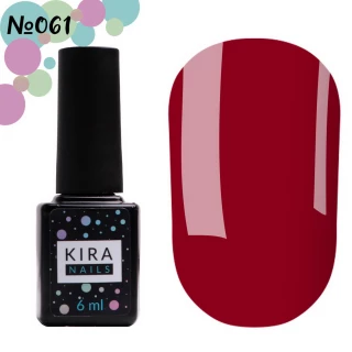 Гель-лак Kira Nails №061 (темный малиновый, эмаль), 6 мл