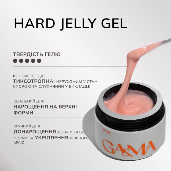 GA&MA Hard Jelly gel rose nude, 30 ml