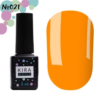 Гель-лак Kira Nails №021 (оранжевый, эмаль), 6 мл