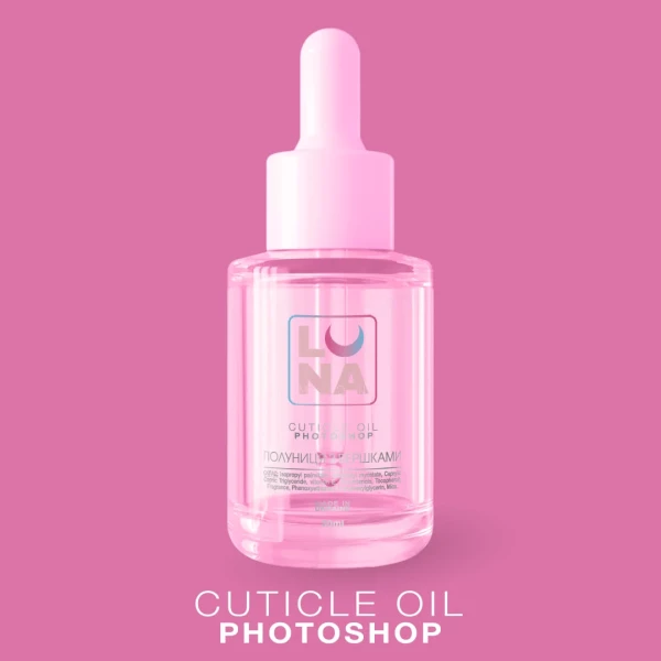 Luna Dry cuticle oil with a strawberry aroma with Photoshop Oil Cream, 30 ml