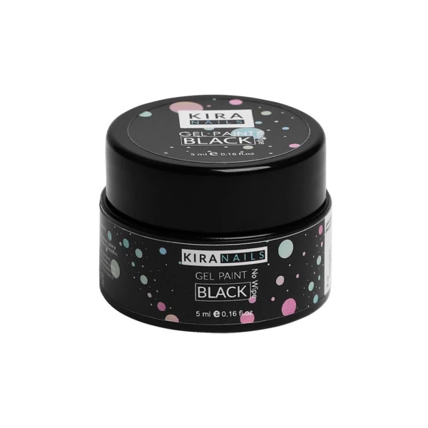 Гель-фарба Kira Nails No Wipe, Black, 5 мл