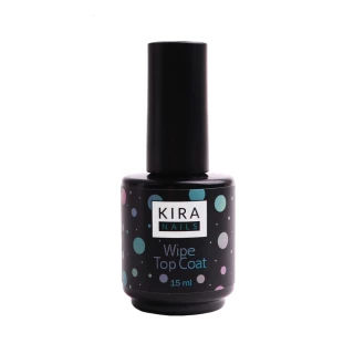 Kira Nails Wipe Top Coat - закріплювач для гель-лаку з липким шаром, 15 мл