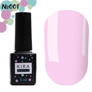 Lakier Hybrydowy Kira Nails №001 (francuski róż, półprzezroczysty, emalia), 6 ml