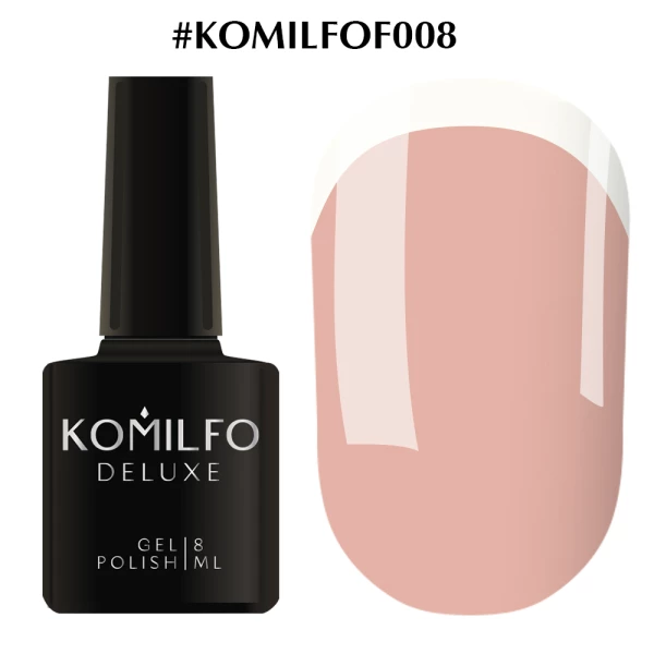 Гель-лак Komilfo French Collection №F008 (світлий пастельно-рожевий для френча), 8 мл