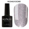 Gel polish Komilfo DeLuxe Series No. G008 (silver with holographic glitter), 8 ml