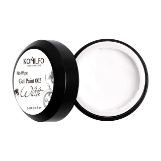 Komilfo No Wipe Gel Paint White 002 (біла), 5 мл