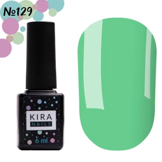 Гель-лак Kira Nails №129 (бирюзовый, эмаль), 6 мл