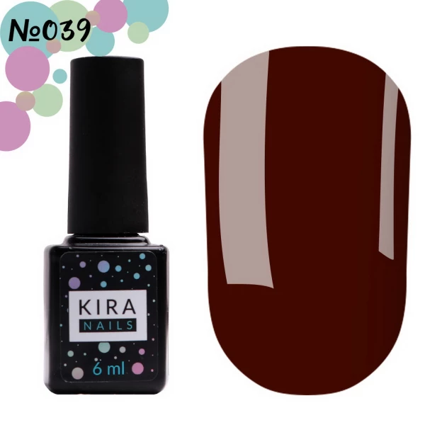 Гель-лак Kira Nails №039 (коричневий, емаль), 6 мл