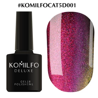 Gel polish Komilfo Cats eye 5D No. 001 (yellow-coral, magnetic), 8 ml