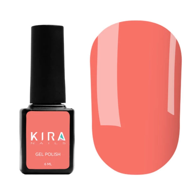 Гель-лак Kira Nails №044 (яскравий кораловий-рожевий, емаль), 6 мл