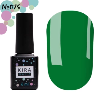 Гель-лак Kira Nails №078 (зелений, емаль), 6 мл 