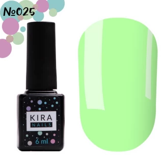 Гель-лак Kira Nails №025 (блідий салатовий, емаль), 6 мл