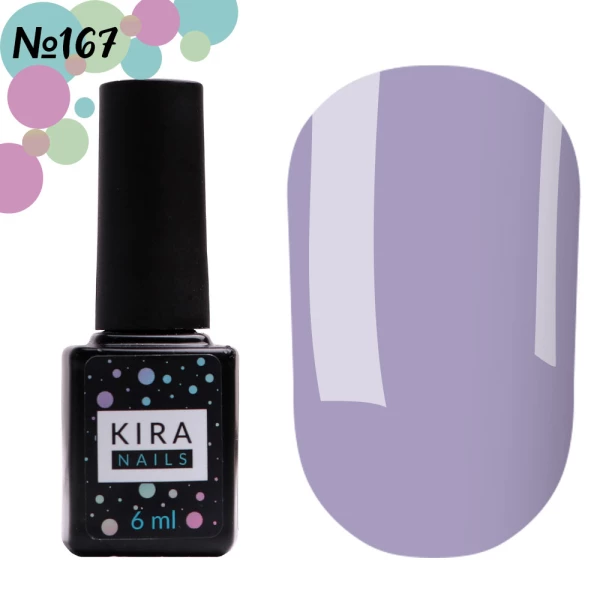 Lakier hybrydowy Kira Nails nr 167 (delikatność lawendy, emalia), 6 ml