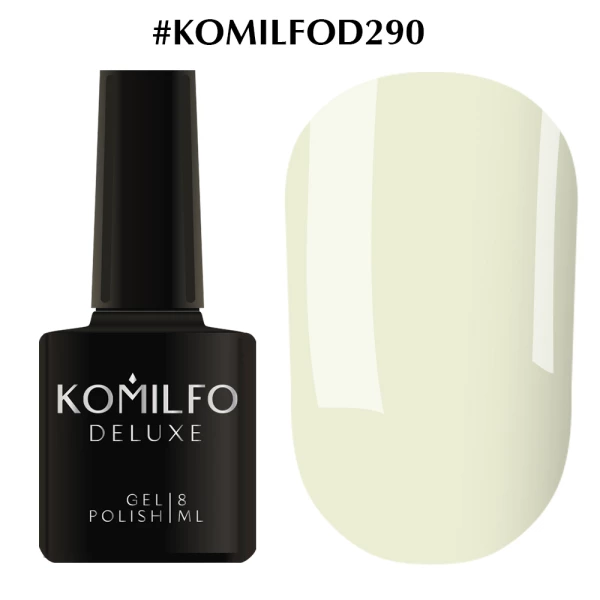 Gel polish Komilfo Deluxe Series No. D290 (white-gray, enamel), 8 ml