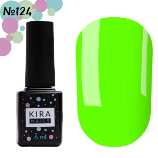 Гель-лак Kira Nails №124 (салатовый, неоновый), 6 мл