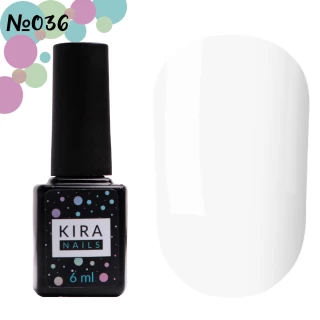 Гель-лак Kira Nails №036 (білий, емаль), 6 мл