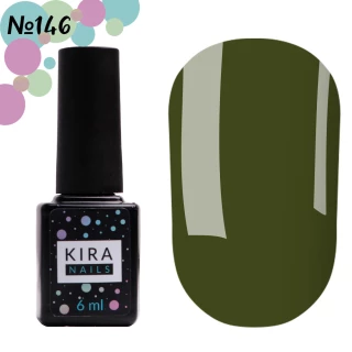 Gel polish Kira Nails No. 146 (olive, enamel), 6 ml