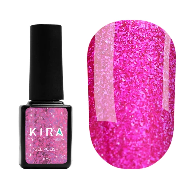 Гель-лак Kira Nails 24 Karat №009 (рожевий з вкрапленнями), 6 мл