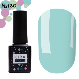 Gel polish Kira Nails No. 130 (soft blue, enamel), 6 ml