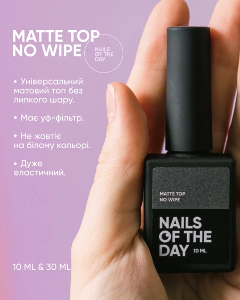 NAILSOFTHEDAY Top Matte no wipe, 30 мл