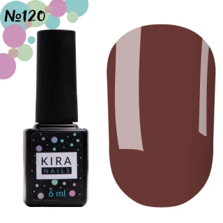 Lakier hybrydowy Kira Nails nr 120 (czerwono-brązowy, emalia), 6 ml