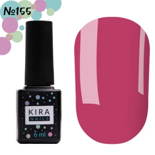 Gel polish Kira Nails No. 155 (lilac pink, enamel), 6 ml