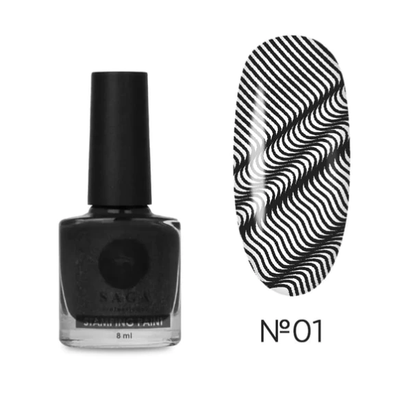 Saga Professional Stamping No. 01, 8 ml (czarny)